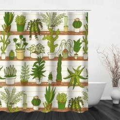 Shower Curtain with Hooks 180cm*180cm(70