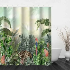 Shower Curtain with Hooks 180cm*180cm(70