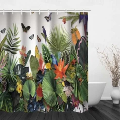 Shower Curtain with Hooks 180cm*180cm(70