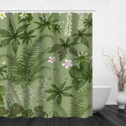 Shower Curtain with Hooks 180cm*180cm(70