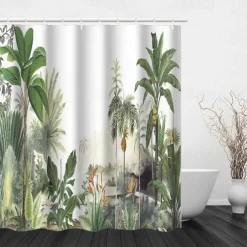 Shower Curtain with Hooks 180cm*180cm(70