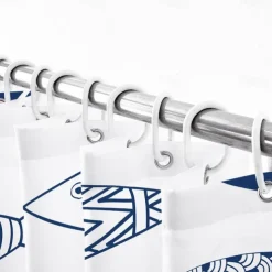 Shower Curtain with Hooks 180cm*180cm(70