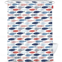 Shower Curtain with Hooks 180cm*180cm(70