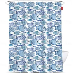 Shower Curtain with Hooks 180cm*180cm(70