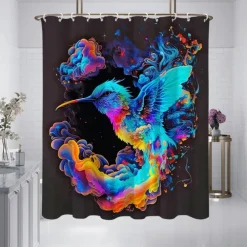 Shower Curtain with Hooks 180cm*180cm(70