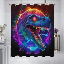 Shower Curtain with Hooks 180cm*180cm(70