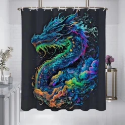 Shower Curtain with Hooks 180cm*180cm(70