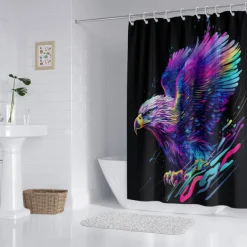 Shower Curtain with Hooks 180cm*180cm(70