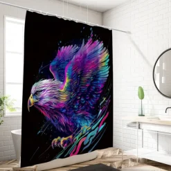 Shower Curtain with Hooks 180cm*180cm(70