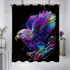 Shower Curtain with Hooks 180cm*180cm(70