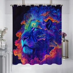 Shower Curtain with Hooks 180cm*180cm(70