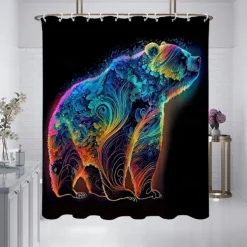 Shower Curtain with Hooks 180cm*180cm(70