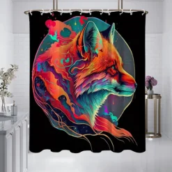 Shower Curtain with Hooks 180cm*180cm(70