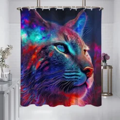 Shower Curtain with Hooks 180cm*180cm(70