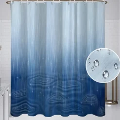 Shower Curtain with Hooks 180cm*180cm(70"*70") Polyester Washable Waterproof Floral Rainy Pattern Bathroom Decor