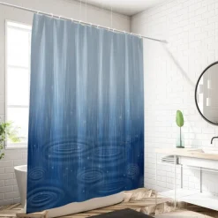 Shower Curtain with Hooks 180cm*180cm(70