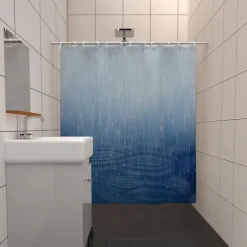 Shower Curtain with Hooks 180cm*180cm(70