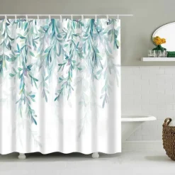 Shower Curtain with Hooks 180cm*180cm(70