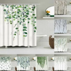 Shower Curtain with Hooks 180cm*180cm(70