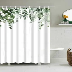 Shower Curtain with Hooks 180cm*180cm(70