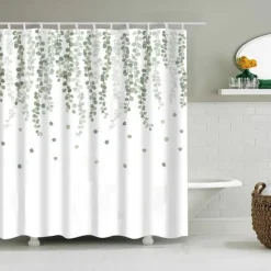 Shower Curtain with Hooks 180cm*180cm(70