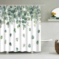 Shower Curtain with Hooks 180cm*180cm(70