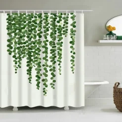 Shower Curtain with Hooks 180cm*180cm(70