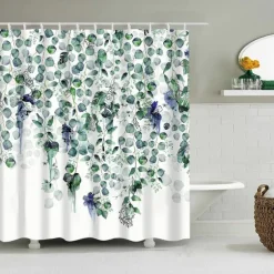 Shower Curtain with Hooks 180cm*180cm(70