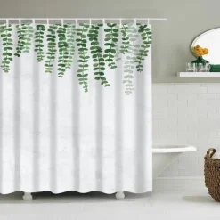 Shower Curtain with Hooks 180cm*180cm(70