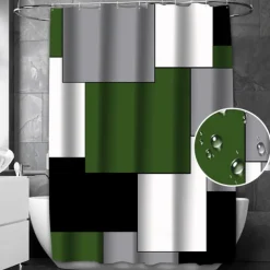 Shower Curtain with Hooks 180cm*180cm(70"*70") Polyester Washable Waterproof Geometric Modern Simple Pattern