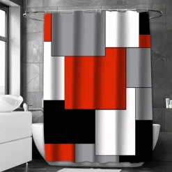 Shower Curtain with Hooks 180cm*180cm(70