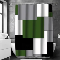 Shower Curtain with Hooks 180cm*180cm(70