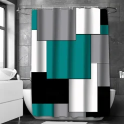 Shower Curtain with Hooks 180cm*180cm(70