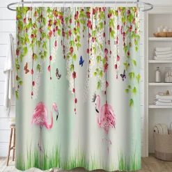 Shower Curtain with Hooks 180cm*180cm(70