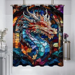 Shower Curtain with Hooks 180cm*180cm(70