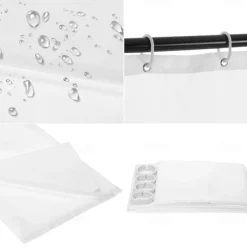 Shower Curtain with Hooks 180cm*180cm(70