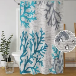 Shower Curtain with Hooks 180cm*180cm(70