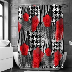 Shower Curtain with Hooks 180cm*180cm(70