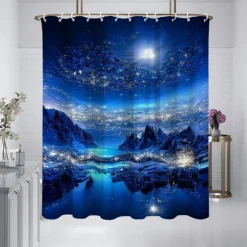 Shower Curtain with Hooks 180cm*180cm(70