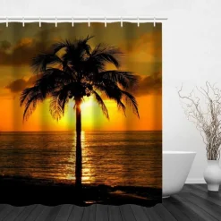 Shower Curtain with Hooks 180cm*180cm(70