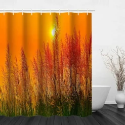 Shower Curtain with Hooks 180cm*180cm(70