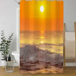 Shower Curtain with Hooks 180cm*180cm(70