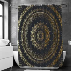 Shower Curtain with Hooks 180cm*180cm(70