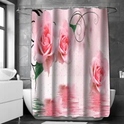 Shower Curtain with Hooks 180cm*180cm(70