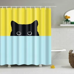 Shower Curtain with Hooks 180cm*180cm(70