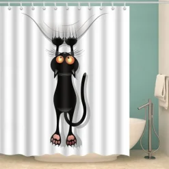 Shower Curtain with Hooks 180cm*180cm(70