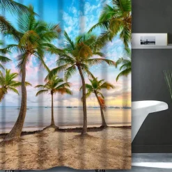 Shower Curtain with Hooks 180cm*180cm(70