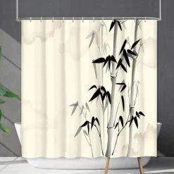 Shower Curtain with Hooks 180cm*180cm(70