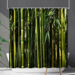 Shower Curtain with Hooks 180cm*180cm(70