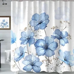 Shower Curtain with Hooks 180cm*180cm(70